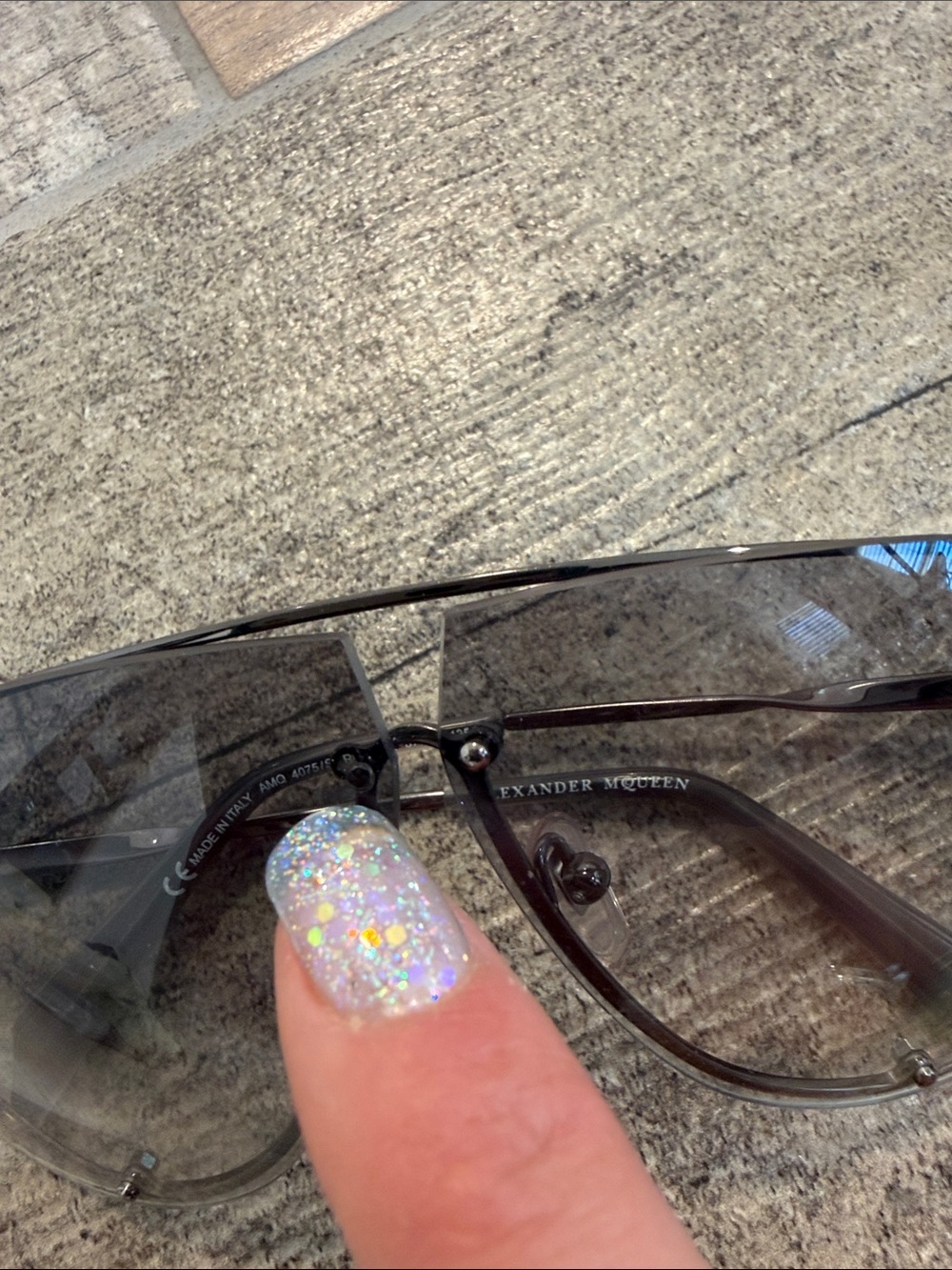 Alexander McQueen AMQ 4075/S Vintage Aviator Sunglasses - Picture 10 of 11